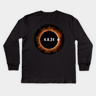 4.8.2024 Solar Eclipse Kids Long Sleeve T-Shirt